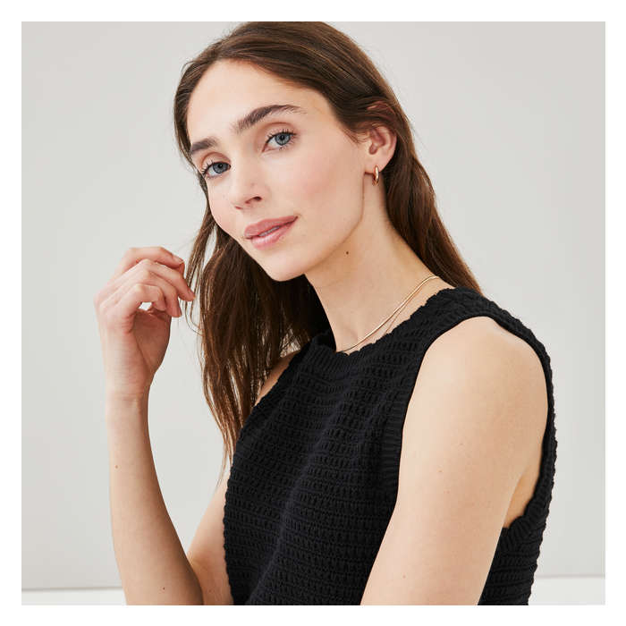 Aux Femmes Cami crochetée - Noir Jf
